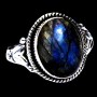 Bague indienne en argent et Labradorite - Bijoux indiens