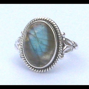 Bague indienne en argent et Labradorite - Bijoux indiens