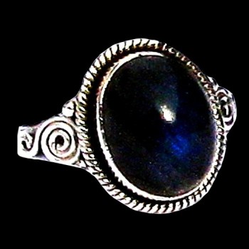Bague indienne en argent et Labradorite - Bijoux indiens