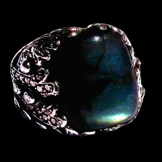 Bague indienne en argent et Labradorite - Bijoux indiens