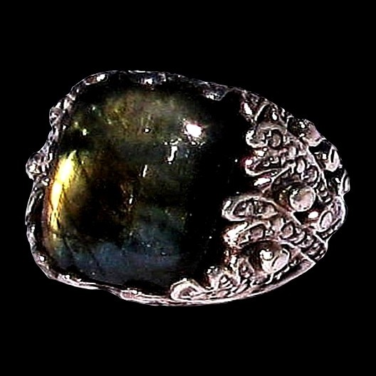 Bague indienne en argent et Labradorite - Bijoux indiens