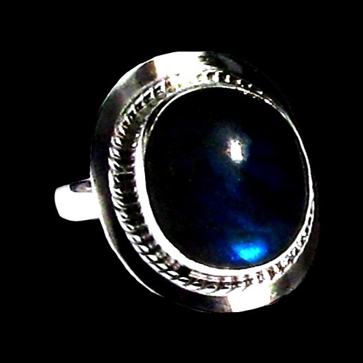 Bague indienne en argent et Labradorite - Bijoux indiens