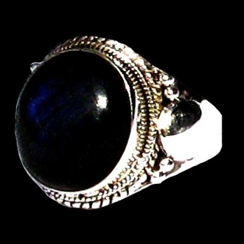 Bague indienne en argent et Labradorite - Bijoux indiens
