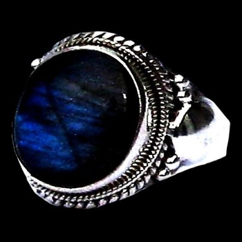 Bague indienne en argent et Labradorite - Bijoux indiens