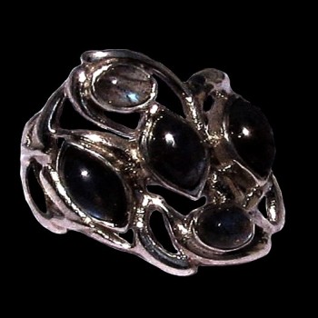 Bague indienne en argent et Labradorite - Bijoux indiens