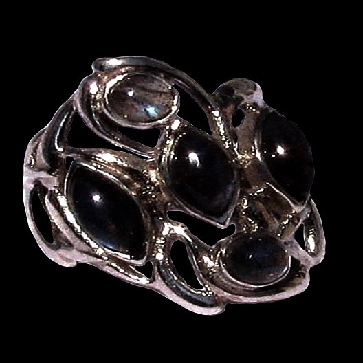 Bague indienne en argent et Labradorite - Bijoux indiens