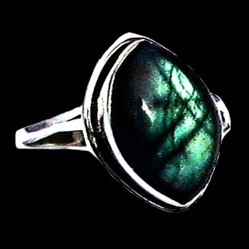 Bague indienne en argent et Labradorite - Bijoux indiens