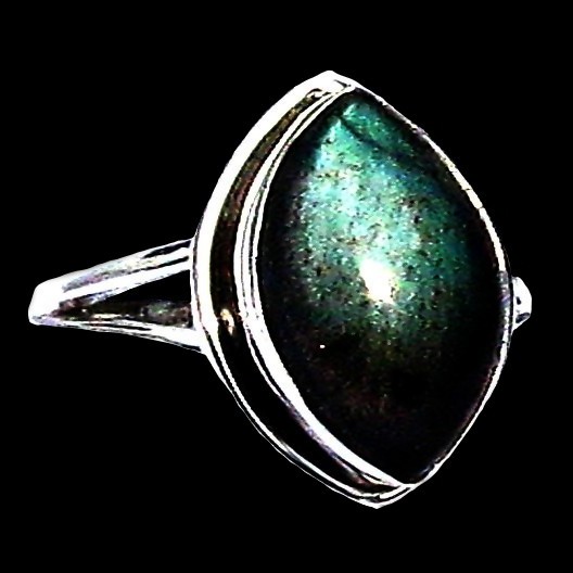 Bague indienne en argent et Labradorite - Bijoux indiens