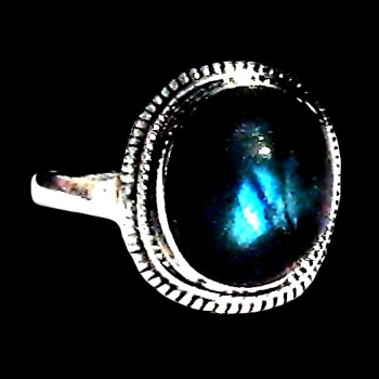 Bague indienne en argent et Labradorite - Bijoux indiens