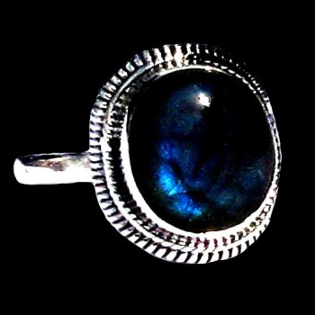 Bague indienne en argent et Labradorite - Bijoux indiens