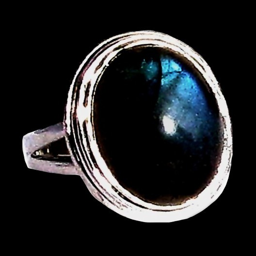 Bague indienne en argent et Labradorite - Bijoux indiens
