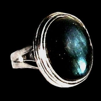 Bague indienne en argent et Labradorite - Bijoux indiens