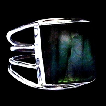 Bague indienne en argent et Labradorite - Bijoux indiens