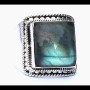Bague indienne en argent et Labradorite - Bijoux indiens