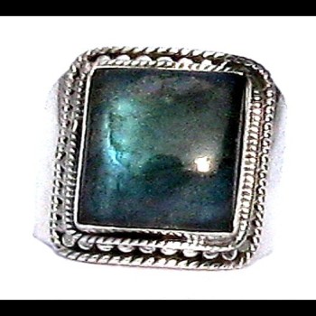 Bague indienne en argent et Labradorite - Bijoux indiens