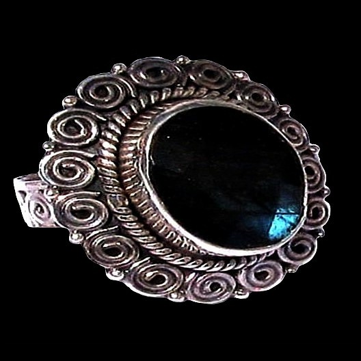 Bague indienne en argent et Labradorite - Bijoux indiens