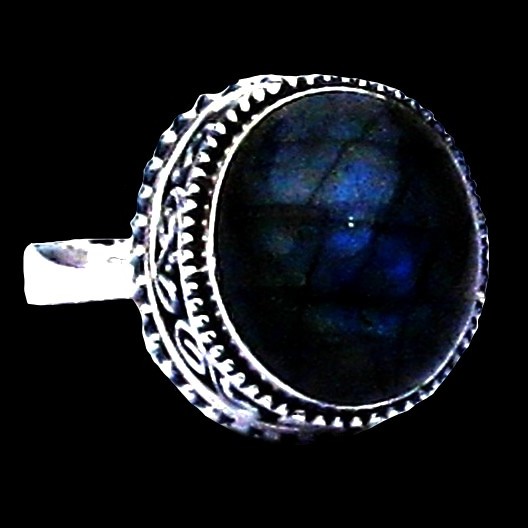Bague indienne en argent et Labradorite - Bijoux indiens