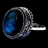Bague indienne en argent et Labradorite - Bijoux indiens