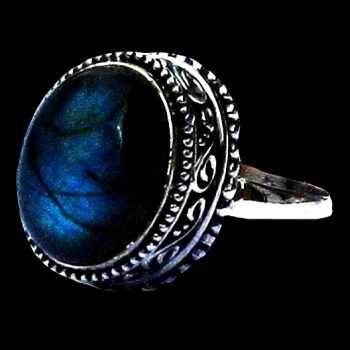 Bague indienne en argent et Labradorite - Bijoux indiens