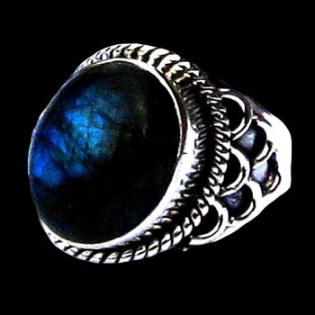 Bague indienne en argent et Labradorite - Bijoux indiens