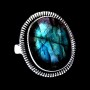 Bague indienne en argent et Labradorite - Bijoux indiens