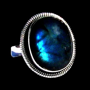Bague indienne en argent et Labradorite - Bijoux indiens