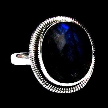 Bague indienne en argent et Labradorite - Bijoux indiens