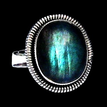 Bague indienne en argent et Labradorite - Bijoux indiens