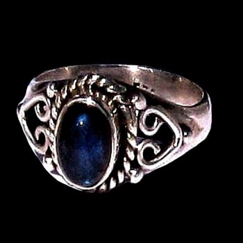 Bague indienne en argent et Labradorite - Bijoux indiens