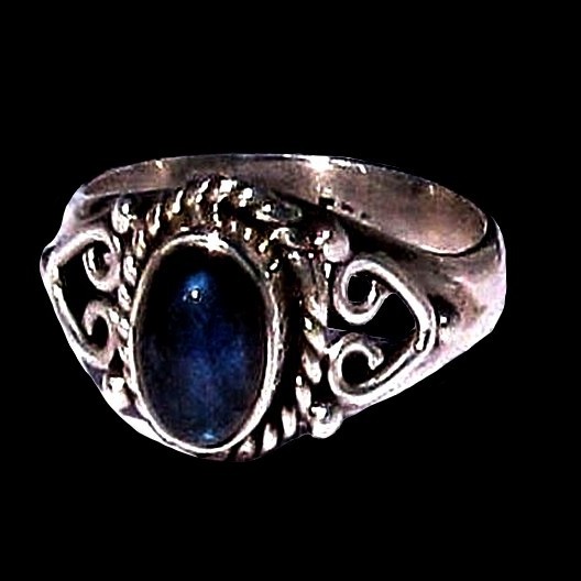 Bague indienne en argent et Labradorite - Bijoux indiens