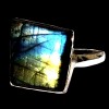 Bague indienne en argent et Labradorite - Bijoux indiens