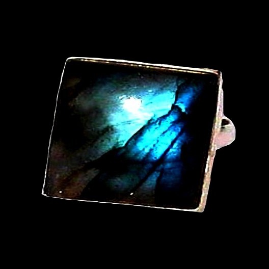 Bague indienne en argent et Labradorite - Bijoux indiens