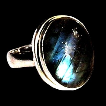 Bague indienne en argent et Labradorite - Bijoux indiens