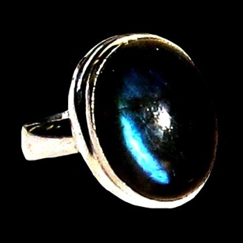 Bague indienne en argent et Labradorite - Bijoux indiens