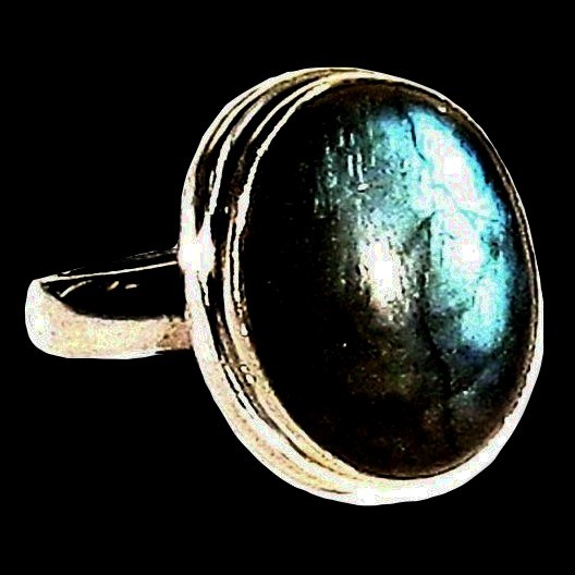 Bague indienne en argent et Labradorite - Bijoux indiens