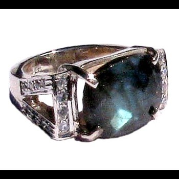 Bague indienne en argent et Labradorite - Bijoux indiens