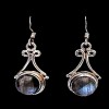 Boucles d'Oreilles indiennes argent Labradorite - Bijoux indiens