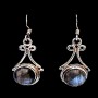 Boucles d'Oreilles indiennes argent Labradorite - Bijoux indiens