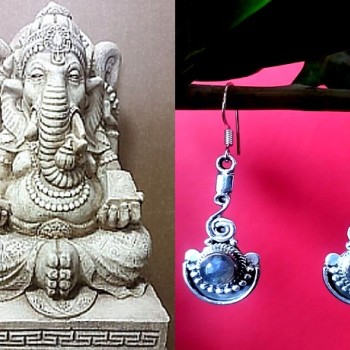 Bijoux indiens - Boucles d'Oreilles indiennes Labradorite