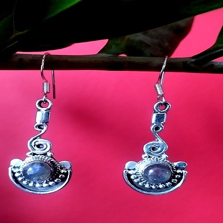 Bijoux indiens - Boucles d'Oreilles indiennes Labradorite