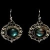 Boucles d'Oreilles indiennes argent Labradorite - Bijoux indiens