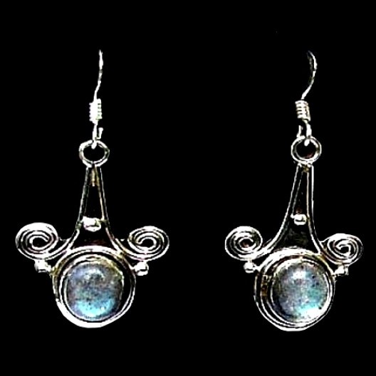 Bijoux indiens - Boucles d'Oreilles indiennes Labradorite