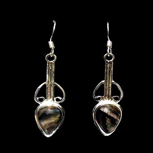 Bijoux indiens - Boucles d'Oreilles indiennes Labradorite