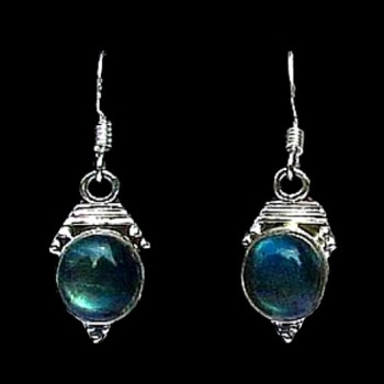 Bijoux indiens - Boucles d'Oreilles indiennes Labradorite