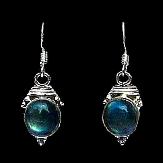 Bijoux indiens - Boucles d'Oreilles indiennes Labradorite