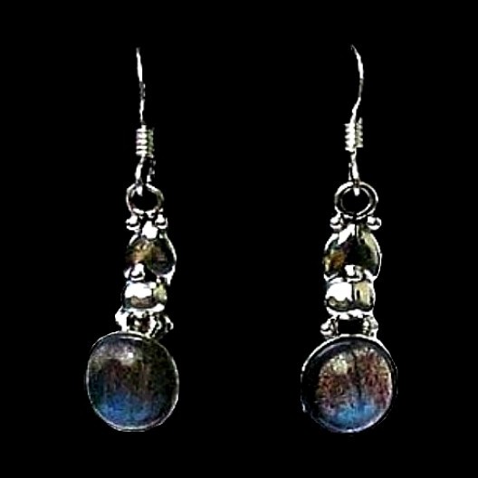 Bijoux indiens - Boucles d'Oreilles indiennes Labradorite