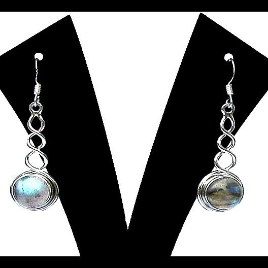 Bijoux indiens - Boucles d'Oreilles indiennes Labradorite
