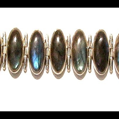 Bracelet indien argent Labradorite - Bijoux indiens