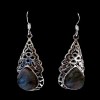 Boucles d'Oreilles indiennes argent Labradorite - Bijoux indiens