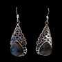 Boucles d'Oreilles indiennes argent Labradorite - Bijoux indiens